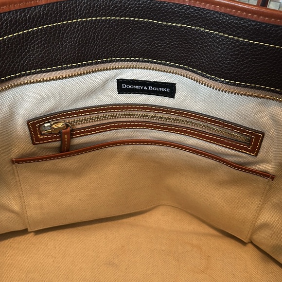 Dooney & Burke Large Pebbled Leather Tote Bag Brown - Picture 7 of 11